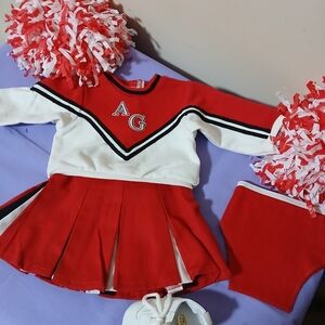 American Girl  Red and White Kids Cheer Outfit